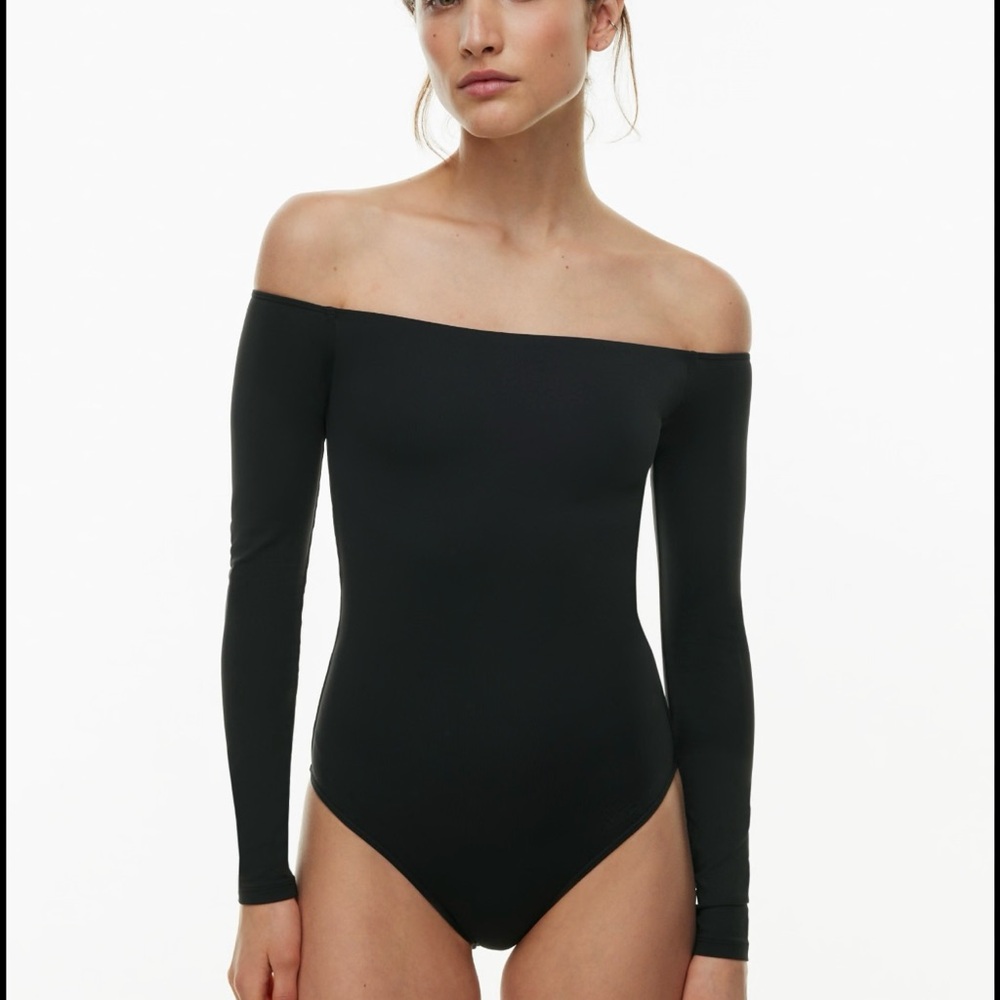 Babaton Black Off-Shoulder Bodysuit